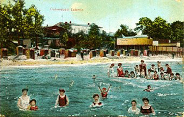 Postkarte: Lubmin 1910 -  im Hintergrund das ″Hotel am Meer″